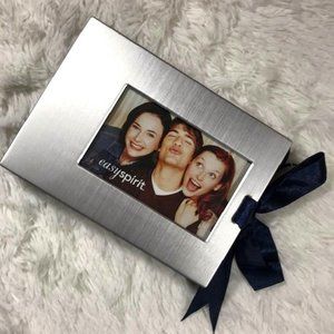 Easy Spirit Silver Navy Velvet Bow 4x6 Photo Album